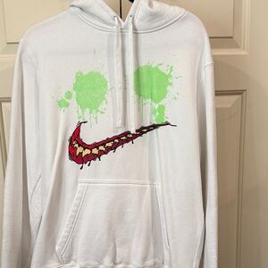 Nike White Hoodie with Green and Red, George Kittle of SF 49ers Collaboration